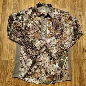 Cabela's‎ Camouflage Shirt Men Medium Zonz Woodlands Button Up Hunting New